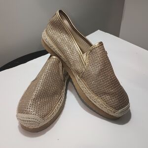 Michael Kors Metallic Gold Espadrille Slip-On Flats